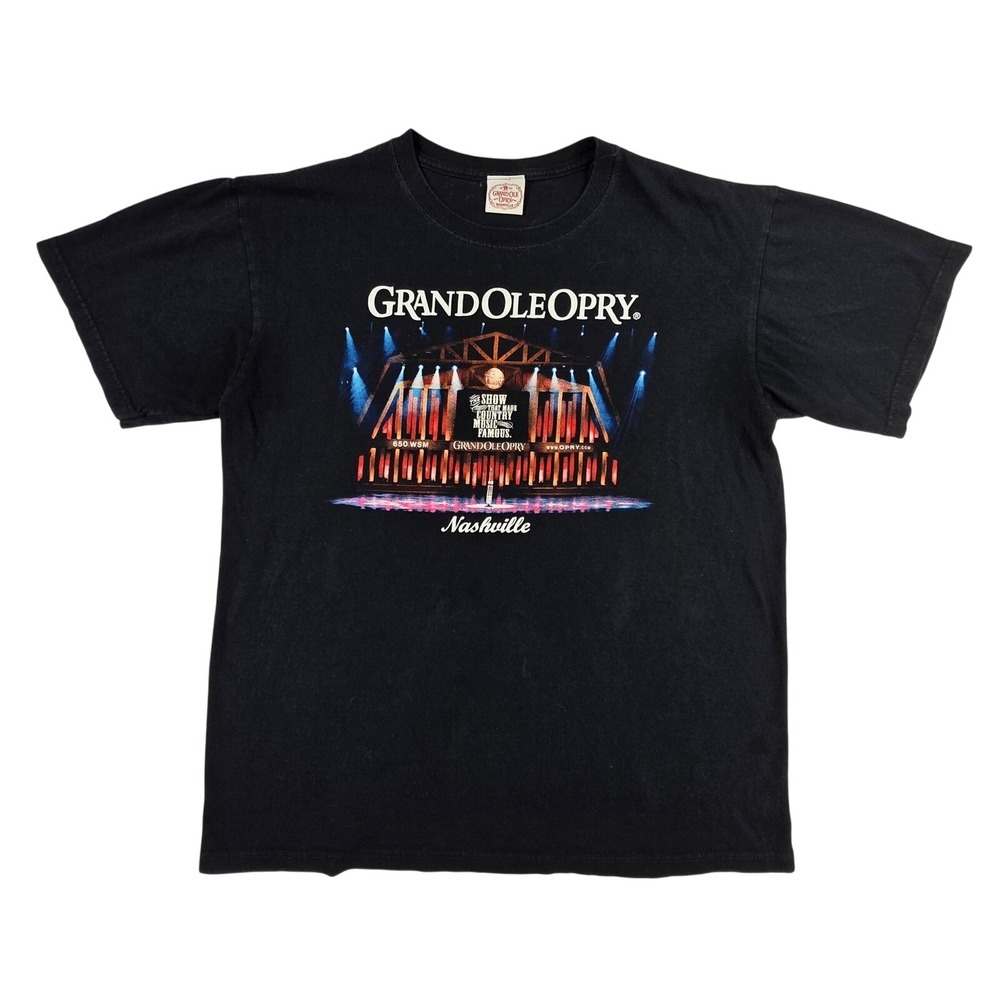 Grand Ole Opry Nashville Vintage T-Shirt Mens Medium Black Faded Country Music